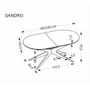 Стол обеденный HALMAR SANDRO черный/черный 180-240/100